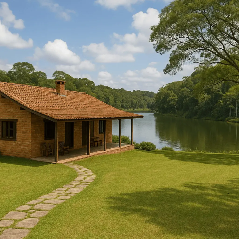 Passar o fim de semana na chácara com rio ou lago pescar ou nadar